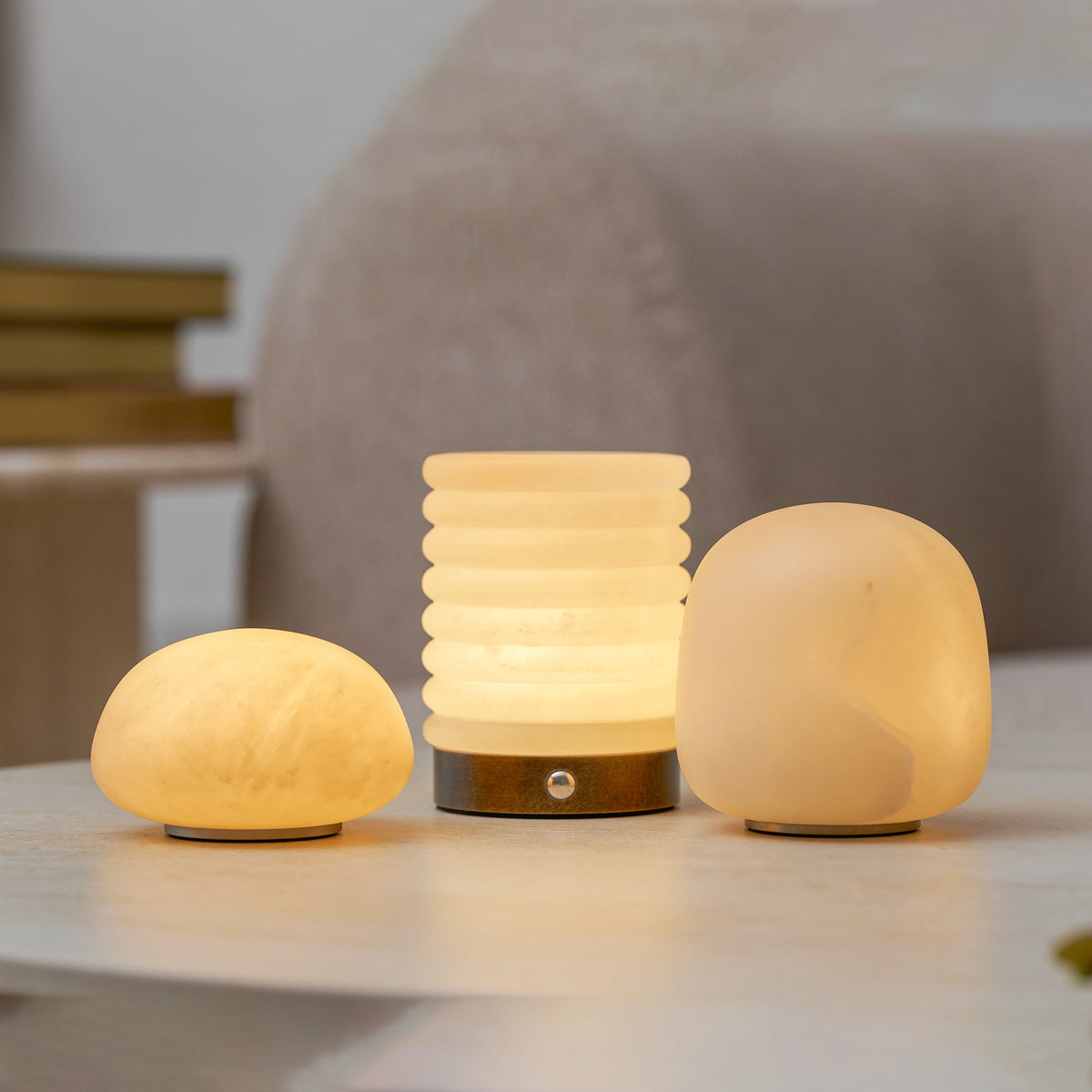 Snowflake Alabaster Table Lamp