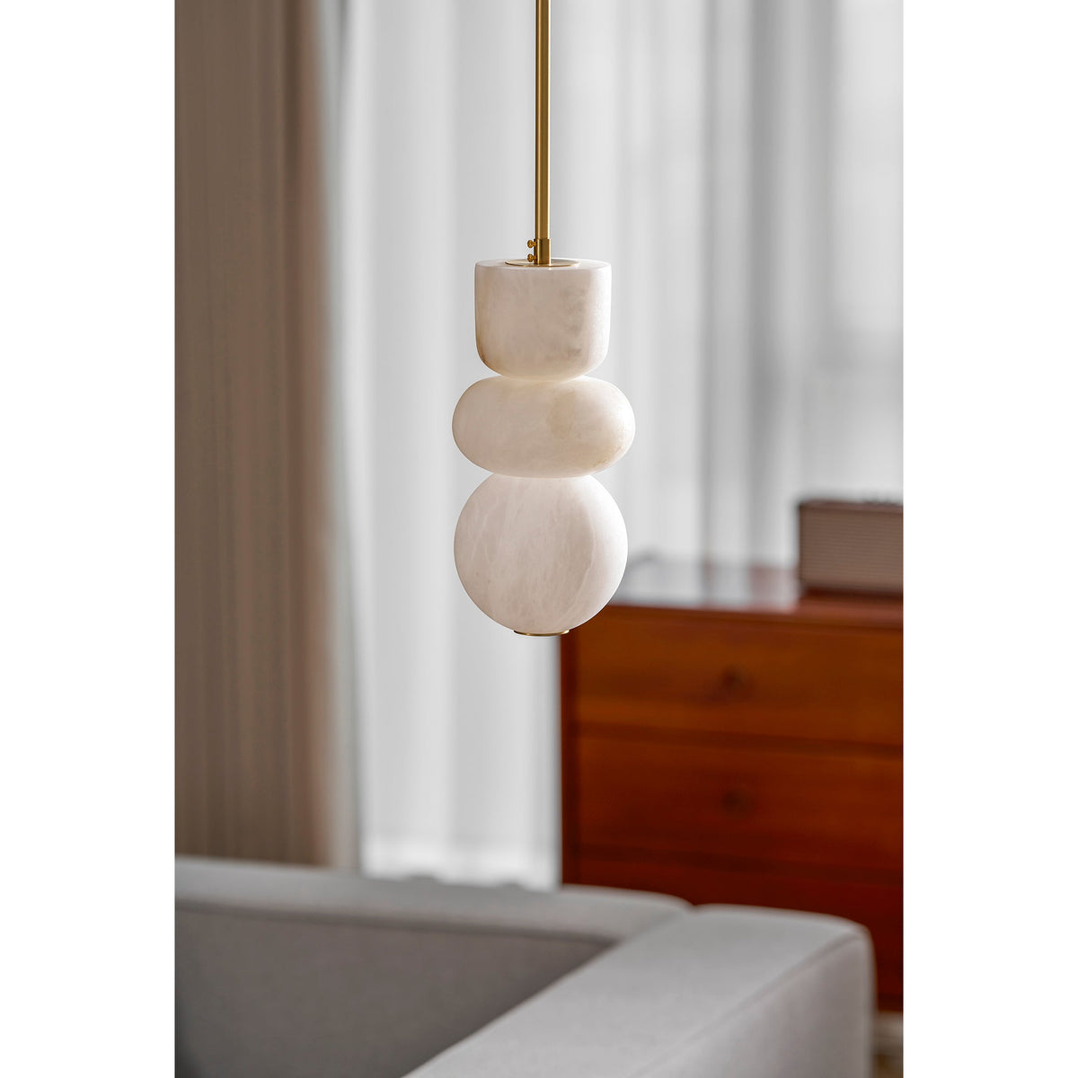 Alabaster Totem Pendant Light