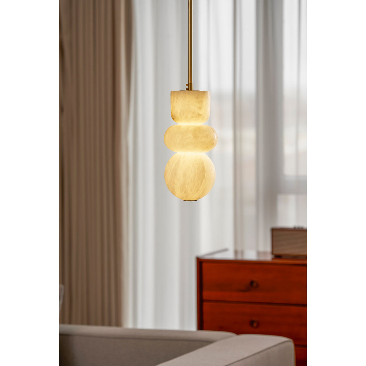 Alabaster Totem Pendant Light