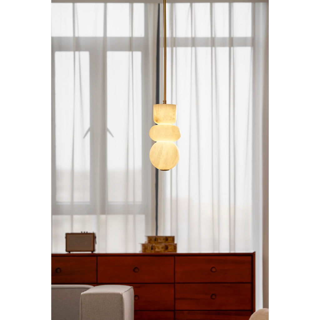 Alabaster Totem Pendant Light