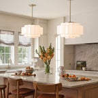 Tiered Opal Glass Pendant Light