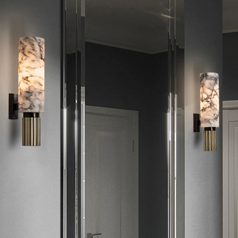Natural Alabaster Wall Sconce