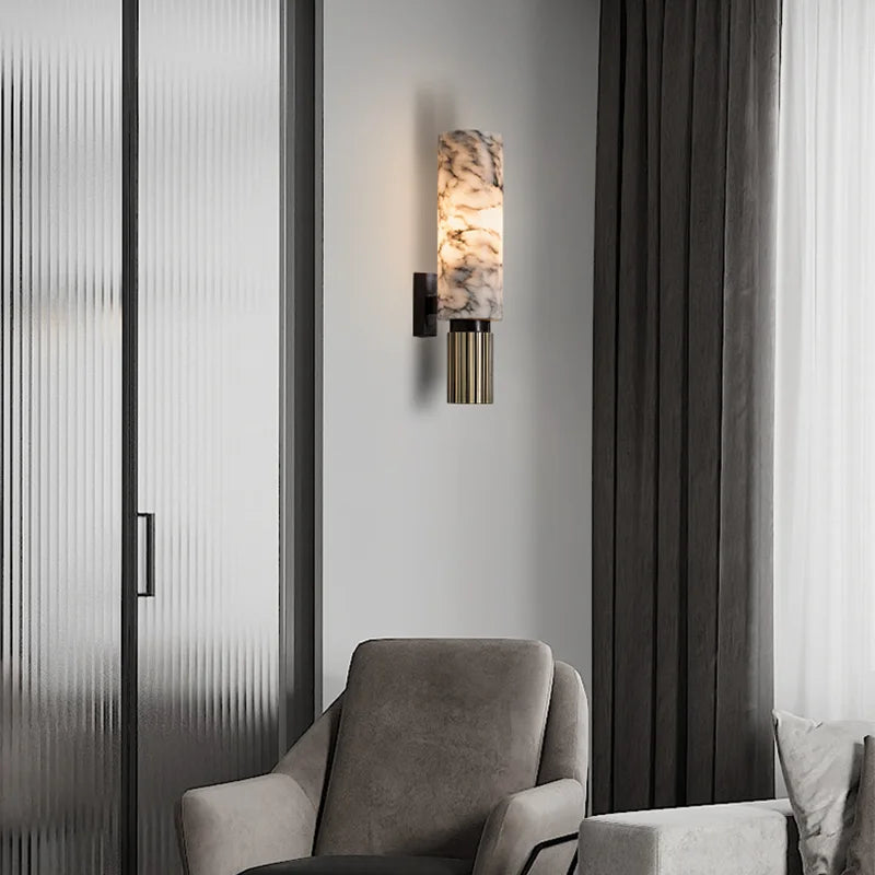 Natural Alabaster Wall Sconce