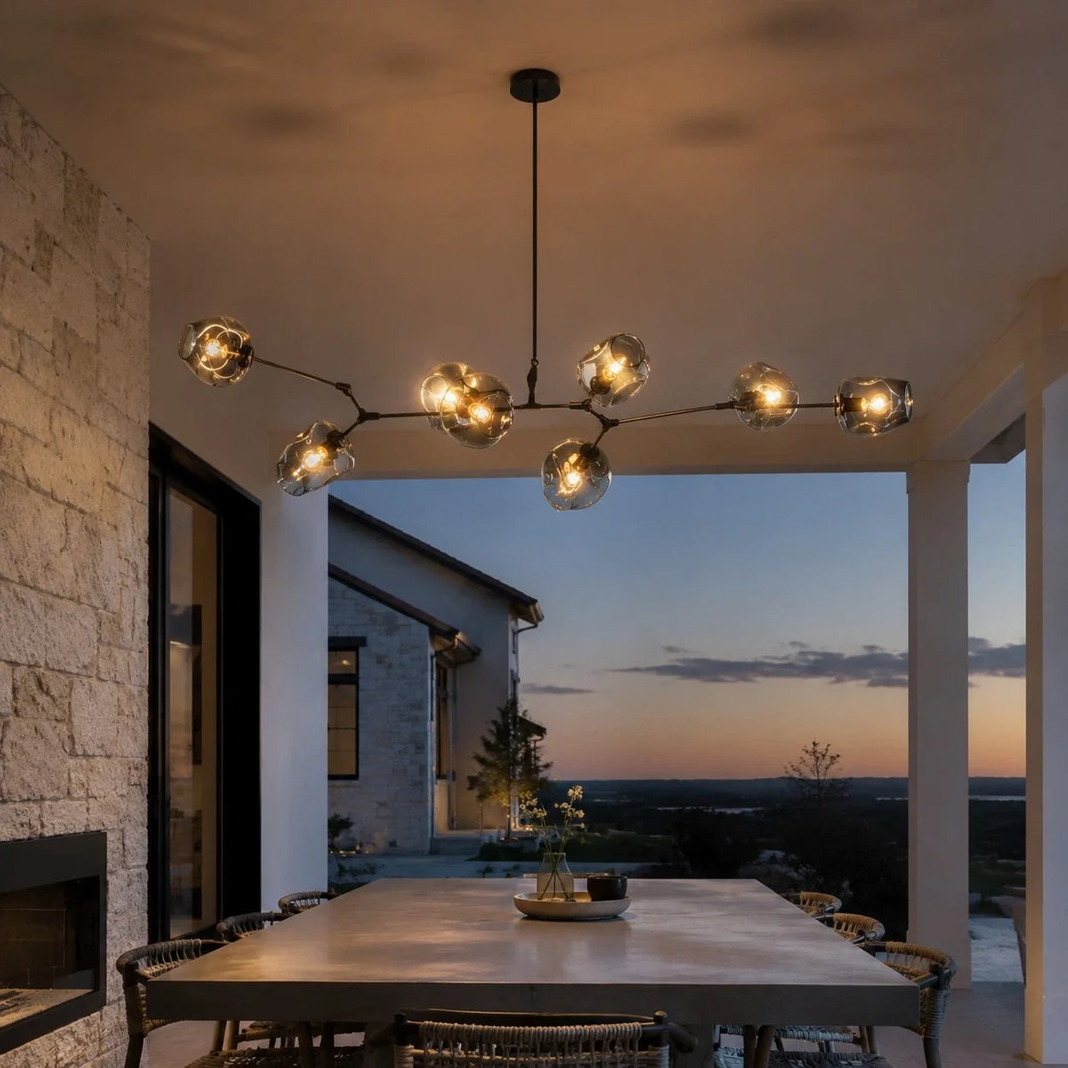 Arlo Branching Bubble Glass Chandelier