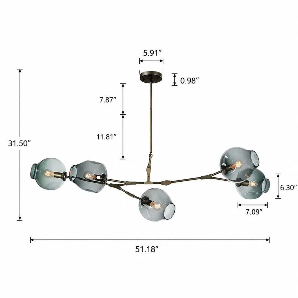 Arlo Branching Bubble Glass Chandelier