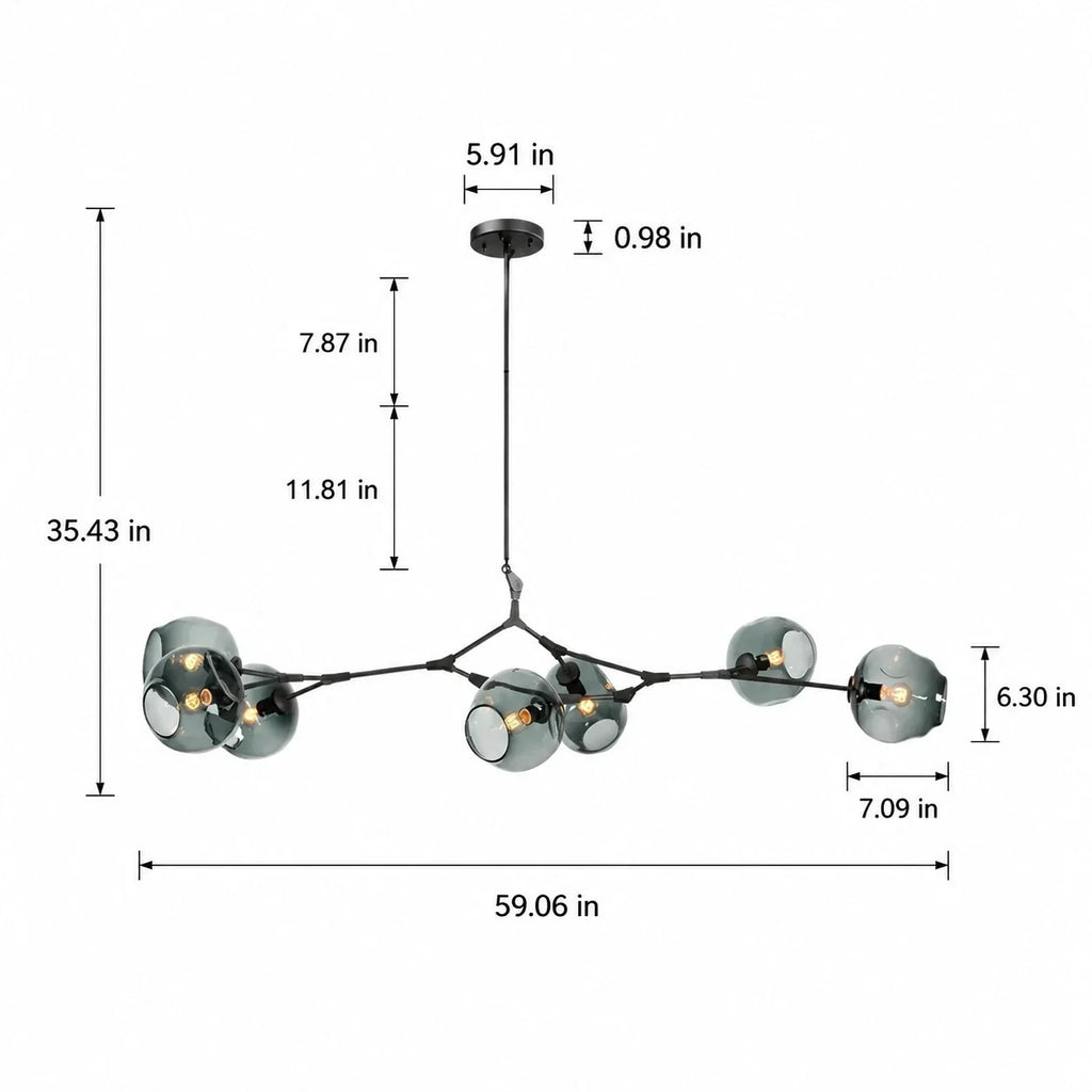 Arlo Branching Bubble Glass Chandelier
