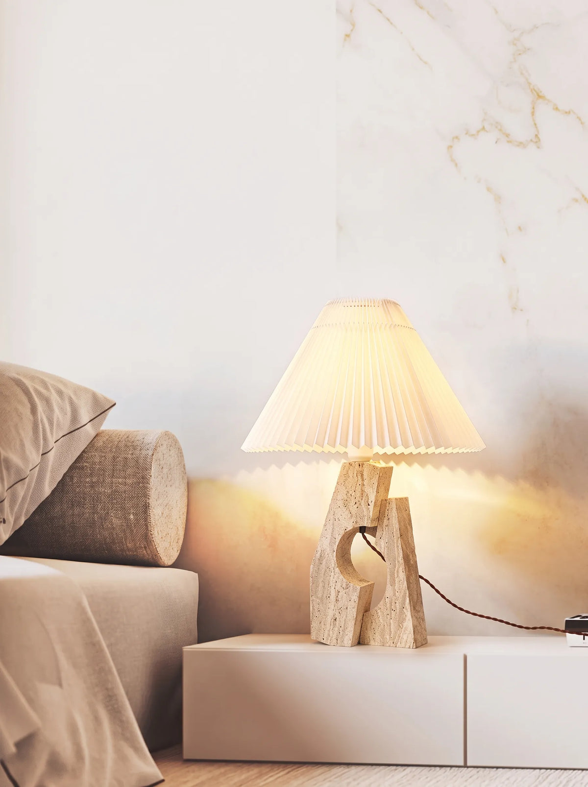 Sculptural Stone Table Lamp