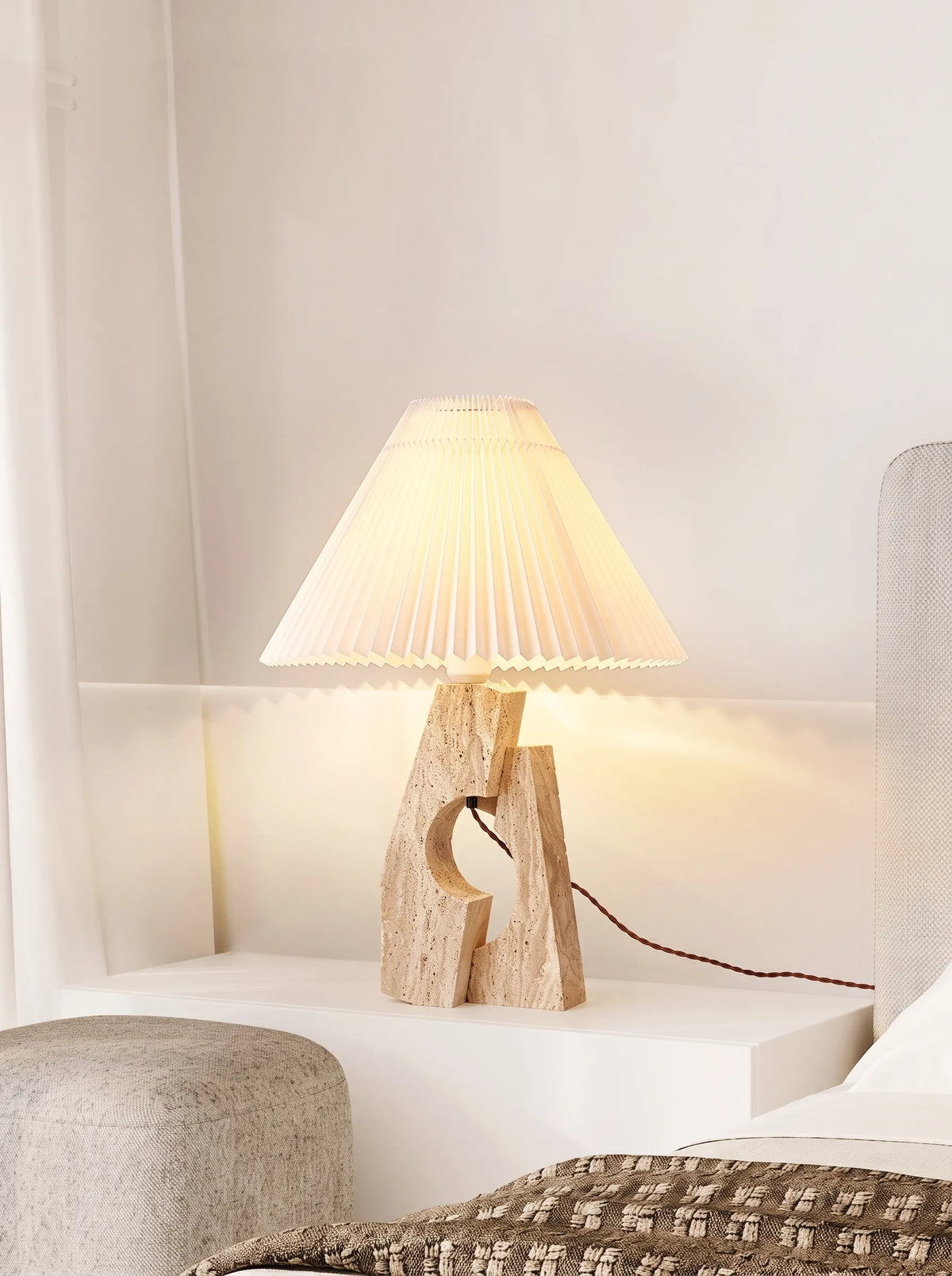 Sculptural Stone Table Lamp