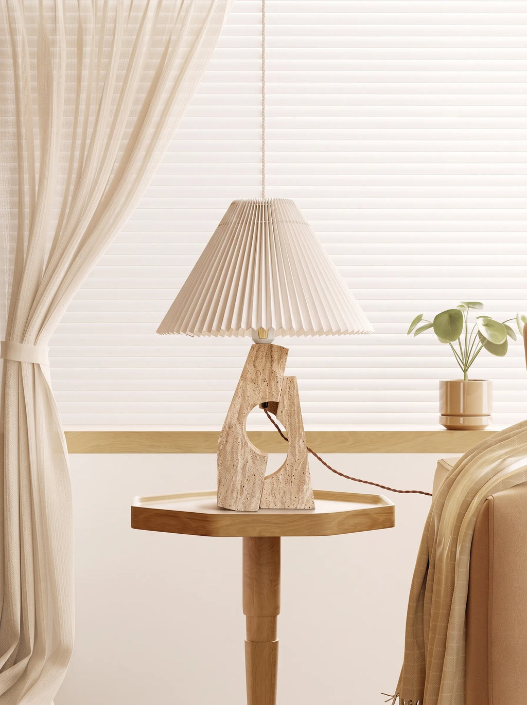 Sculptural Stone Table Lamp