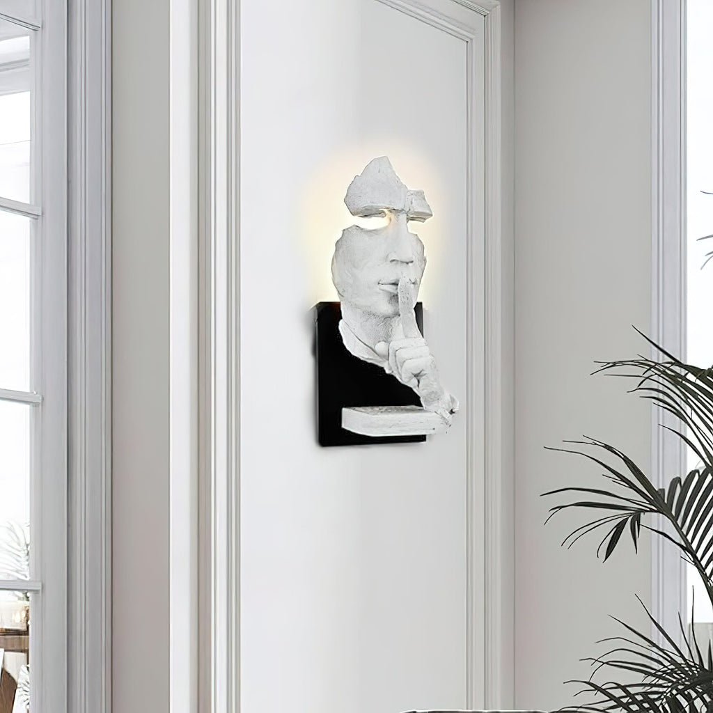 Human Face Sculptural Wall Lamp