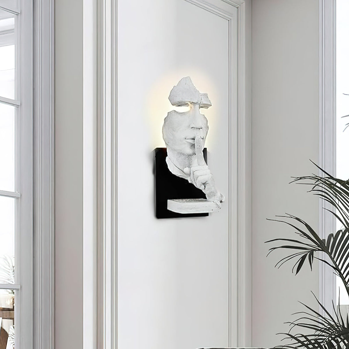 Human Face Sculptural Wall Lamp