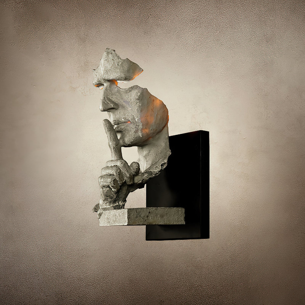 Human Face Sculptural Wall Lamp