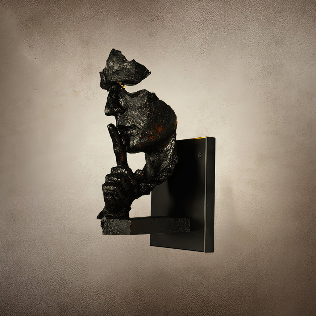 Human Face Sculptural Wall Lamp