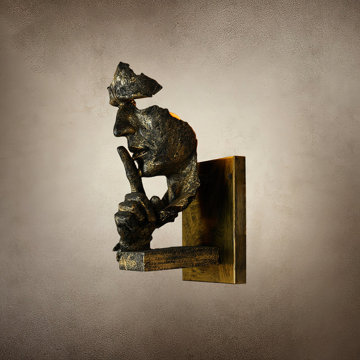 Human Face Sculptural Wall Lamp