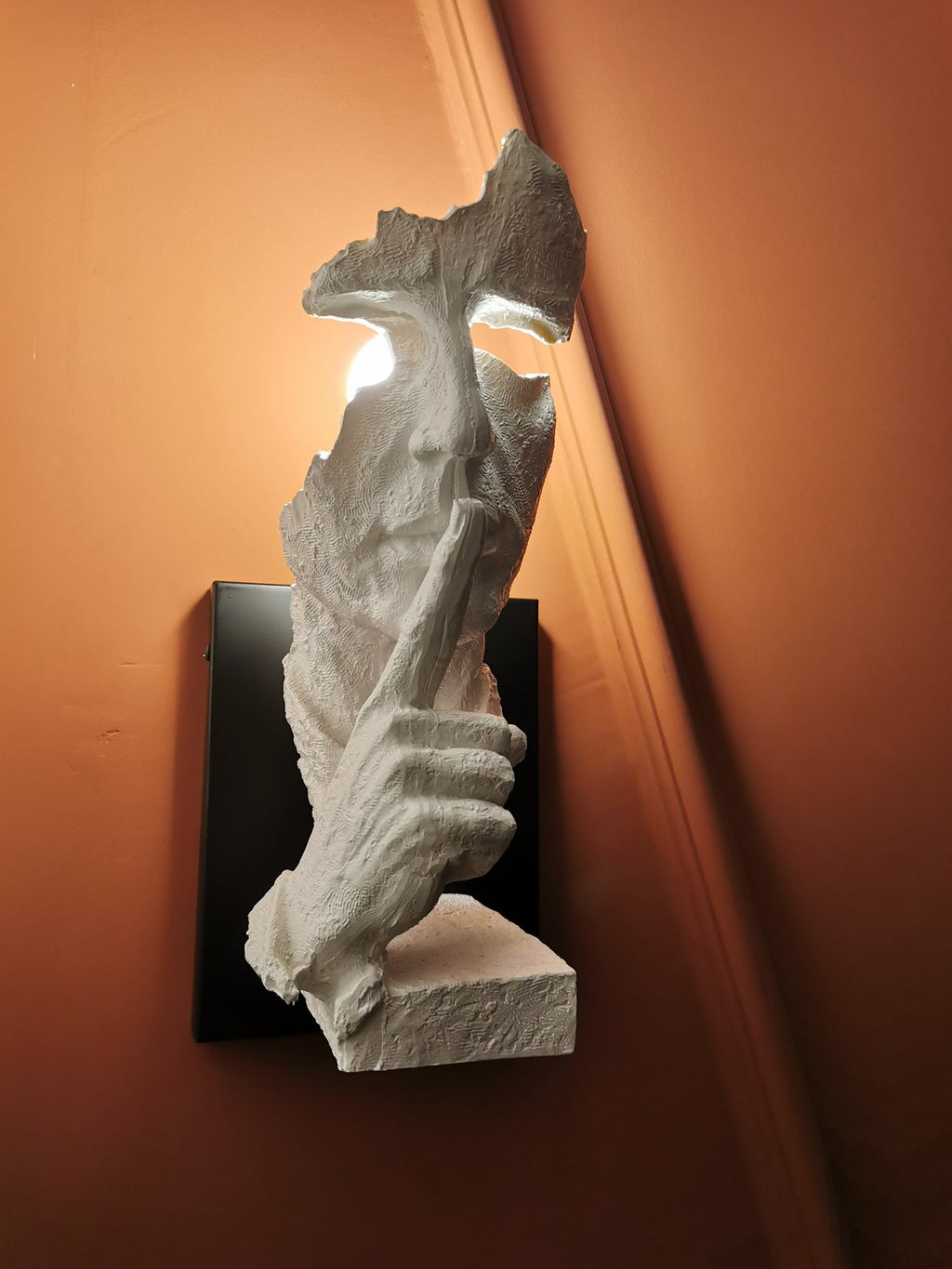 Human Face Sculptural Wall Lamp