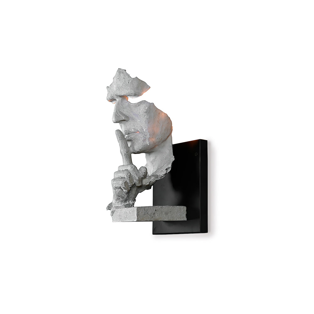 Human Face Sculptural Wall Lamp