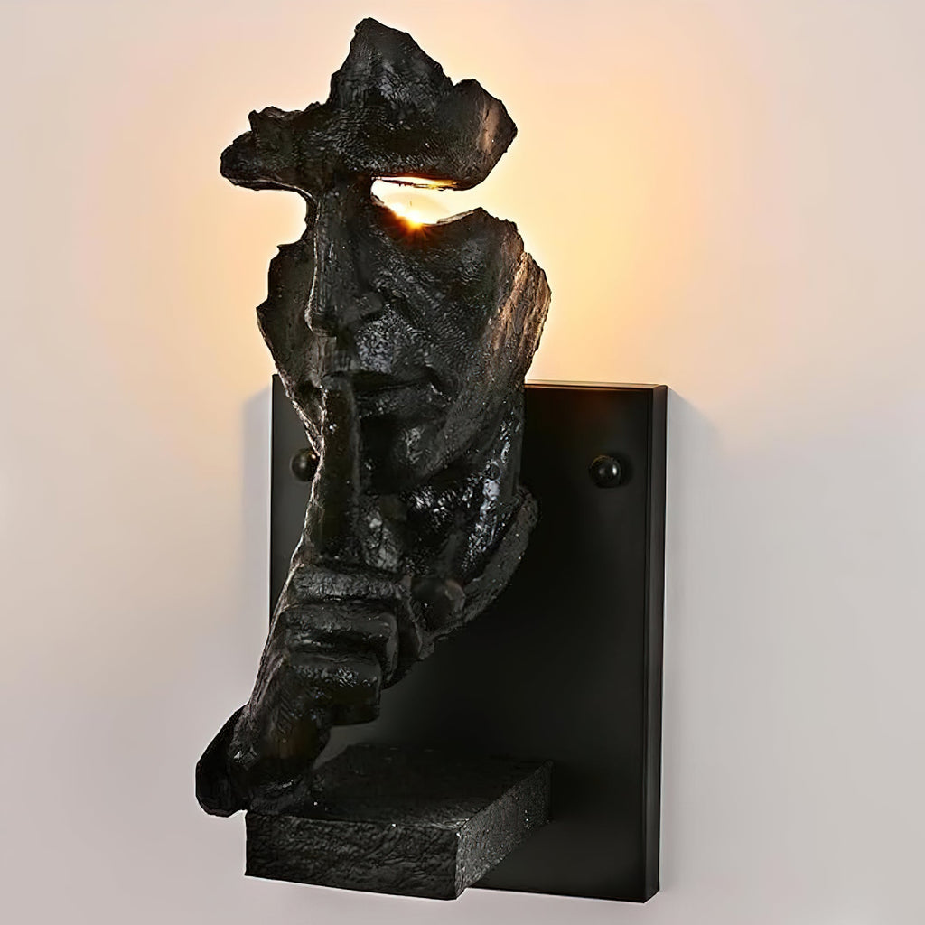 Human Face Sculptural Wall Lamp