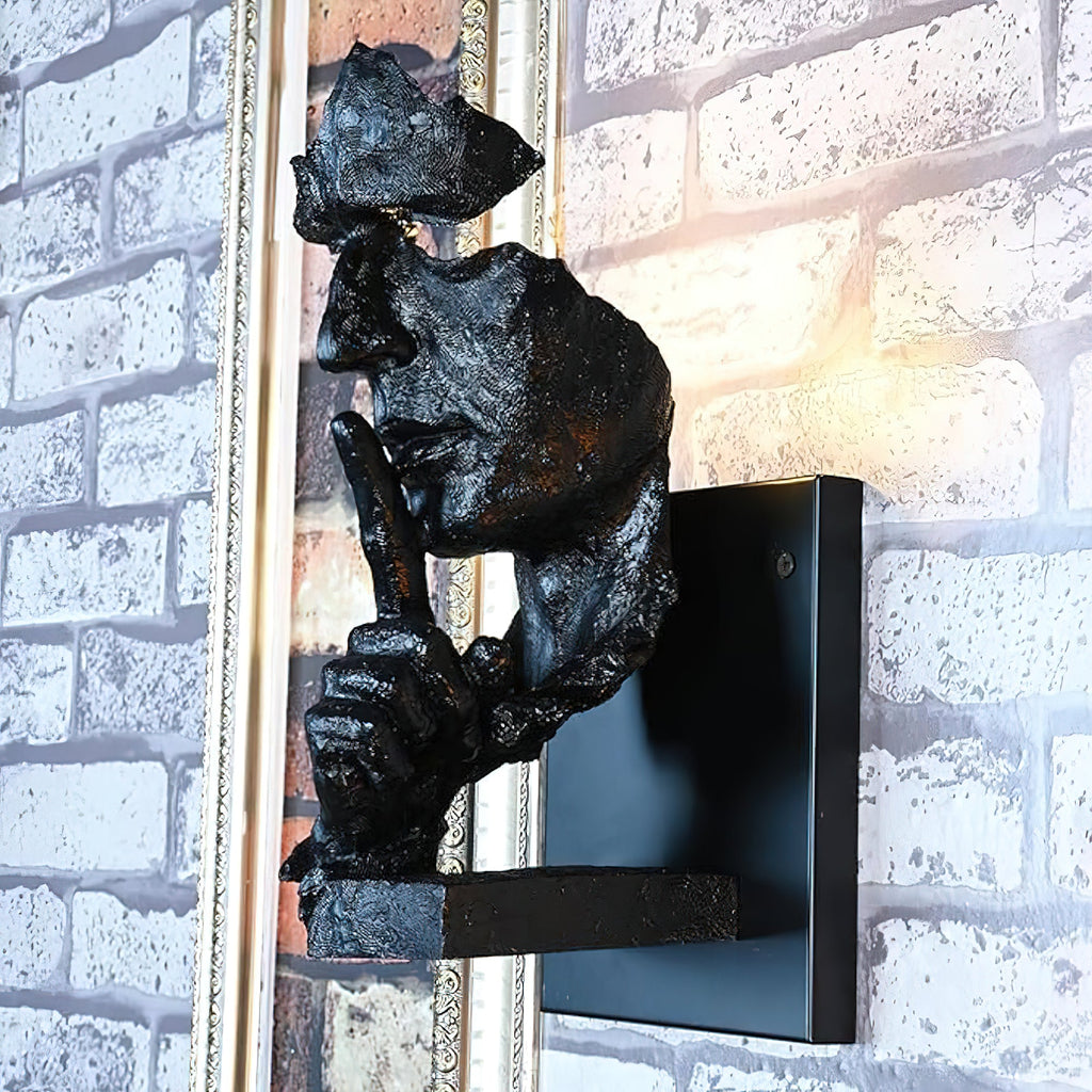 Human Face Sculptural Wall Lamp