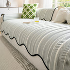 Herringbone Scallop Sofa Cover
