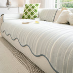 Herringbone Scallop Sofa Cover