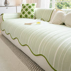 Herringbone Scallop Sofa Cover