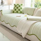 Herringbone Scallop Sofa Cover