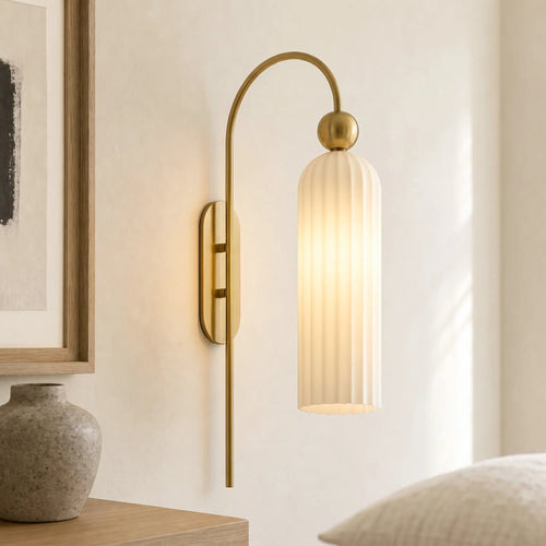 Azura Ribbed Glass Wall Sconce