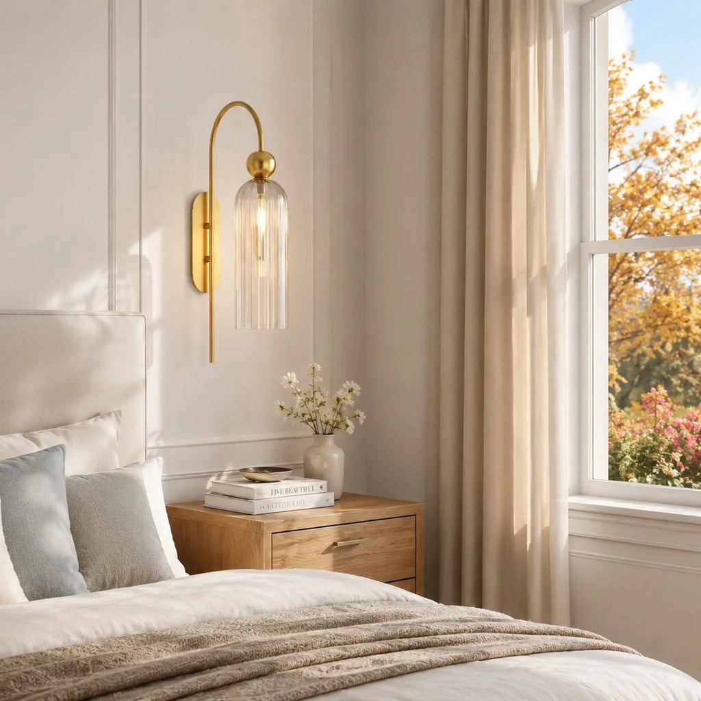 Azura Ribbed Glass Wall Sconce