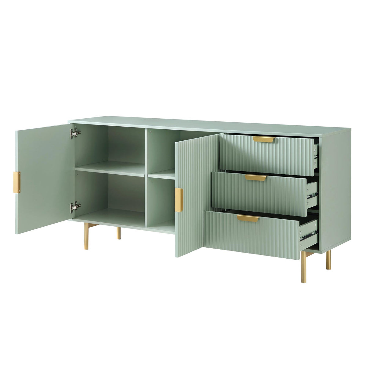 Richmond Ridged Sideboard – Sage Green