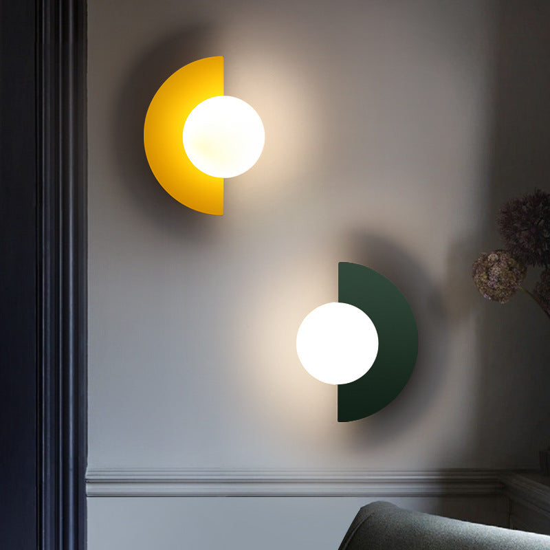 Modern Spherical Glass Wall Sconce