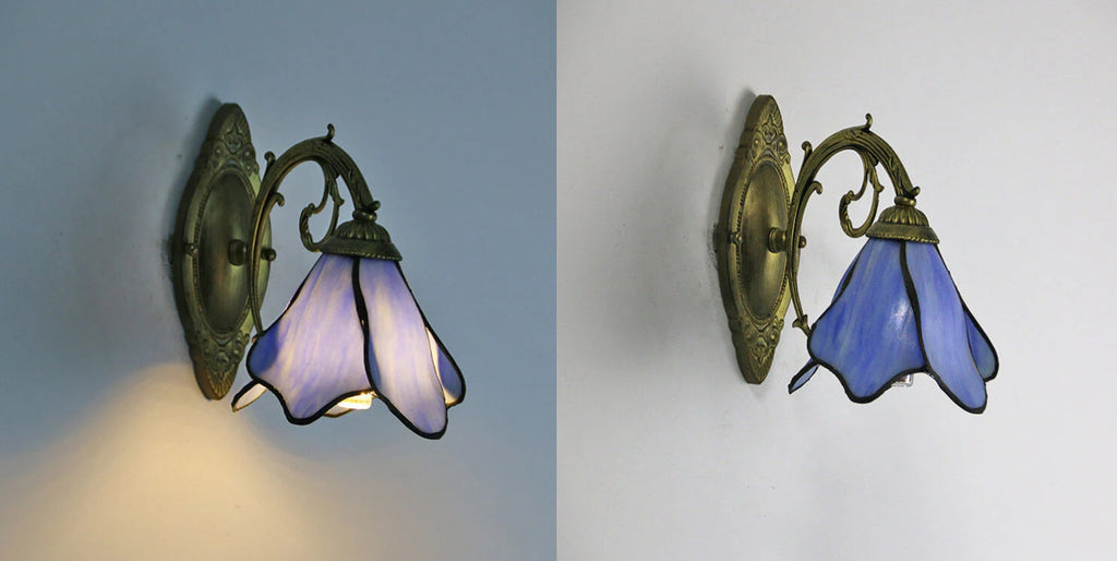 Tiffany Petal Stained Glass Wall Sconce