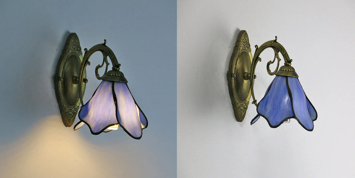 Tiffany Petal Stained Glass Wall Sconce