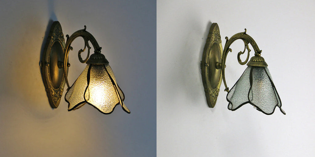 Tiffany Petal Stained Glass Wall Sconce