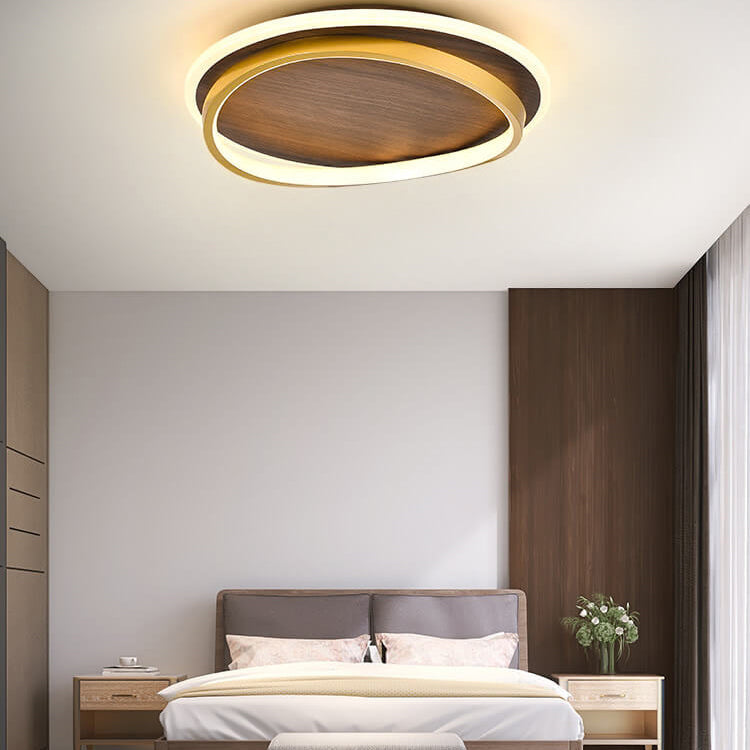 Nordic Walnut Grain LED Ceiling Light