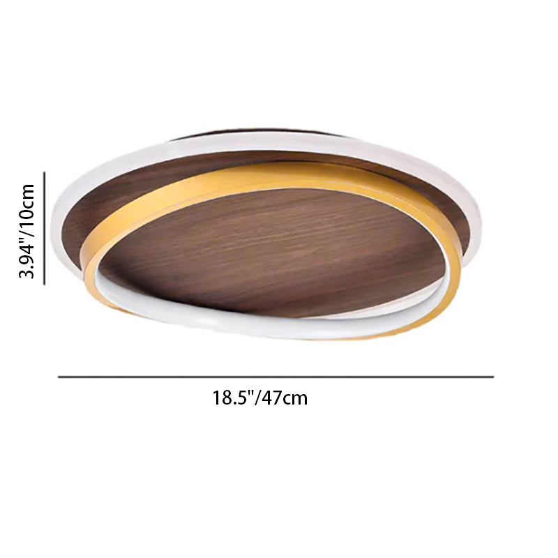 Nordic Walnut Grain LED Ceiling Light