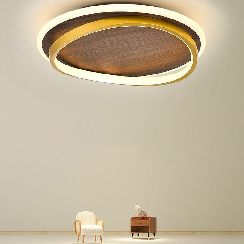 Nordic Walnut Grain LED Ceiling Light