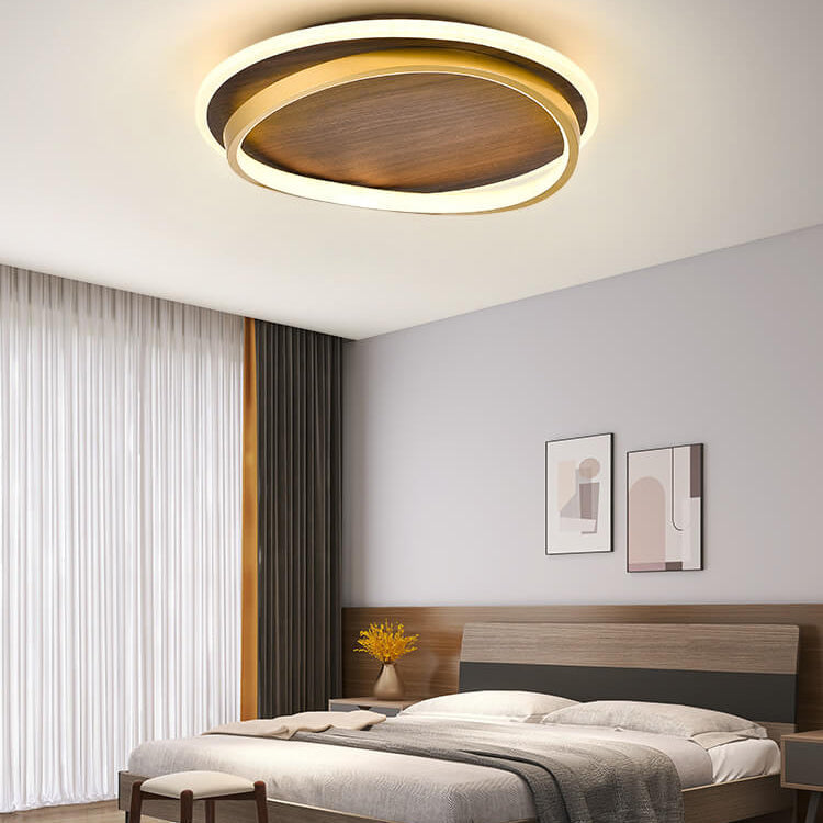 Nordic Walnut Grain LED Ceiling Light