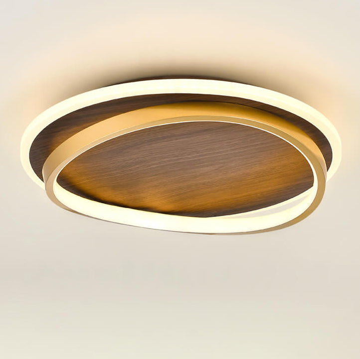 Nordic Walnut Grain LED Ceiling Light