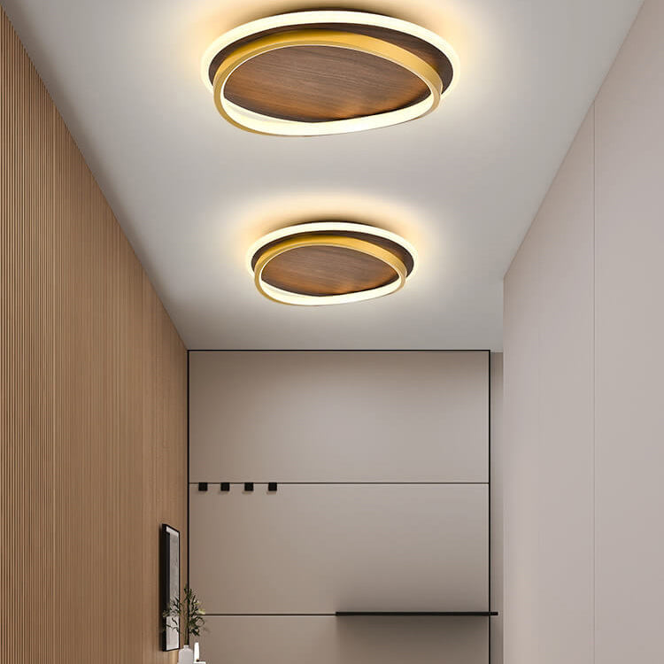 Nordic Walnut Grain LED Ceiling Light