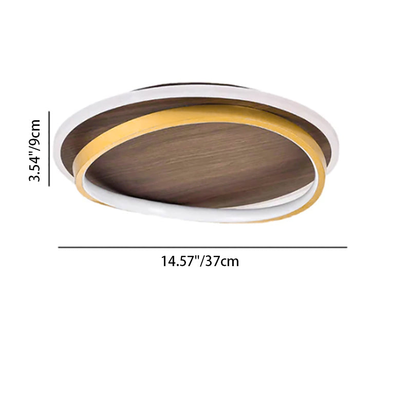 Nordic Walnut Grain LED Ceiling Light