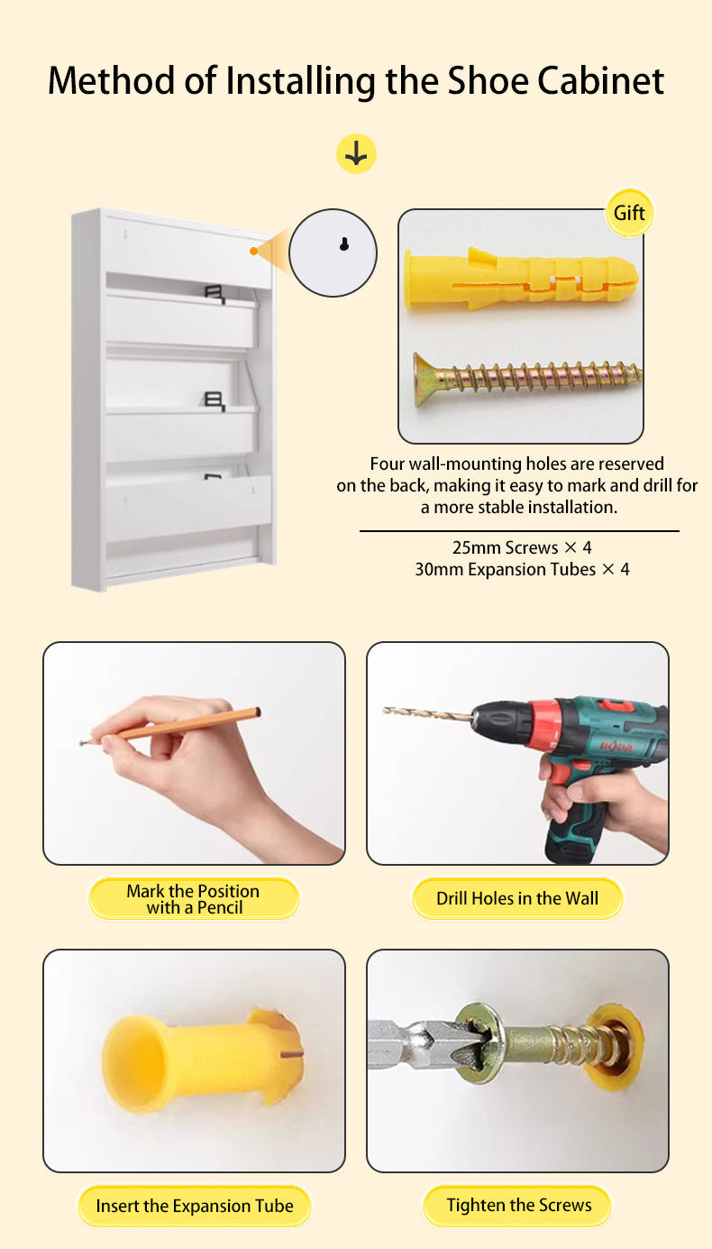 Slim Flip-Door Shoe Cabinet