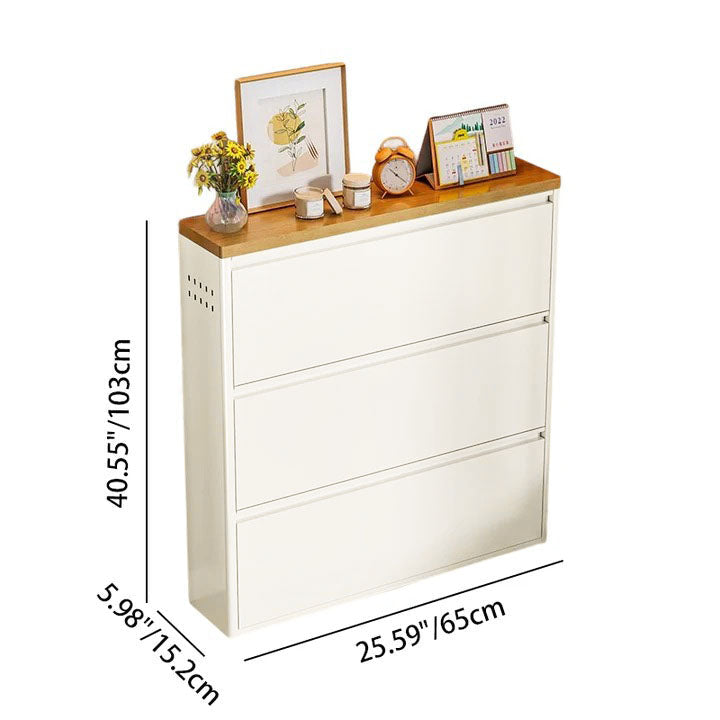 Slim Flip-Door Shoe Cabinet