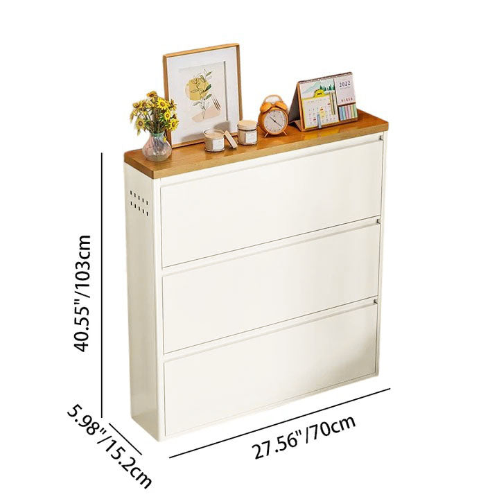 Slim Flip-Door Shoe Cabinet