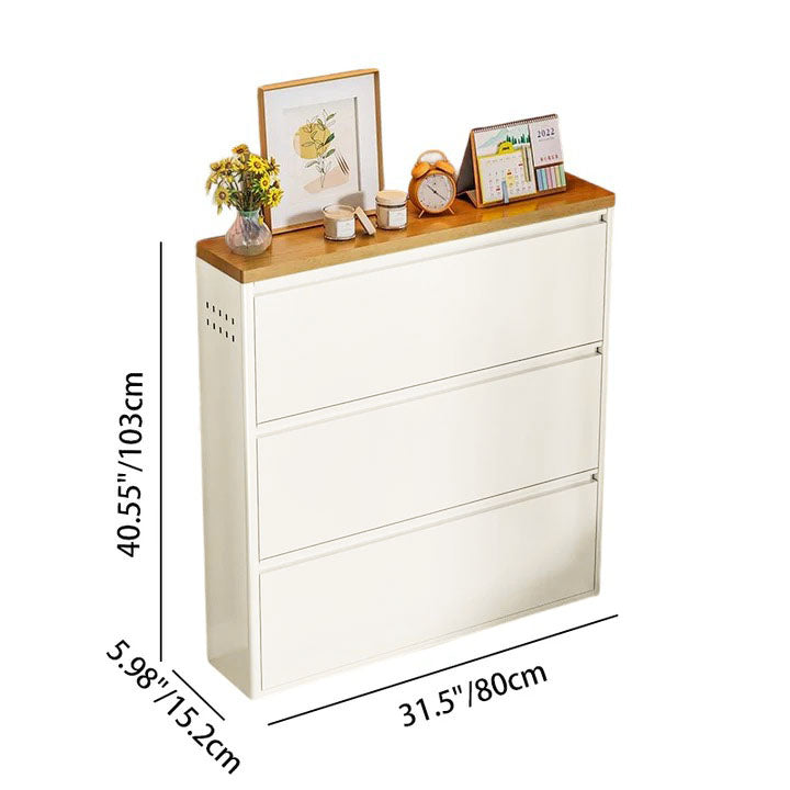 Slim Flip-Door Shoe Cabinet
