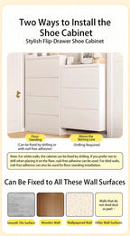 Slim Flip-Door Shoe Cabinet