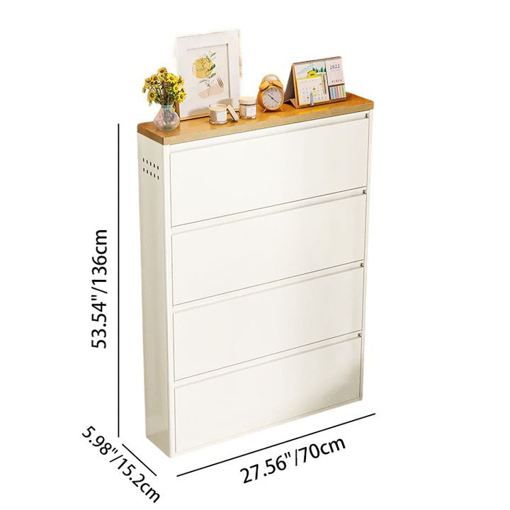 Slim Flip-Door Shoe Cabinet