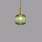 Striped Glass Lantern Pendant Light