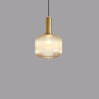 Striped Glass Lantern Pendant Light