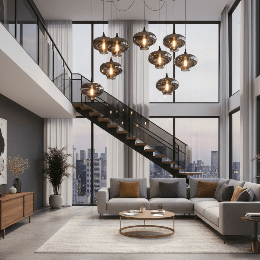 Hand-Blown Glass Pendant Light