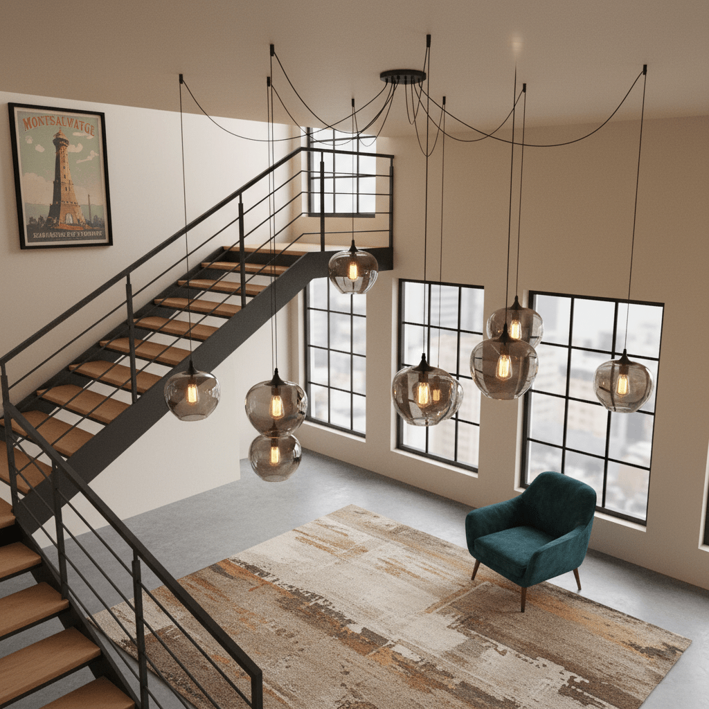 Hand-Blown Glass Pendant Light